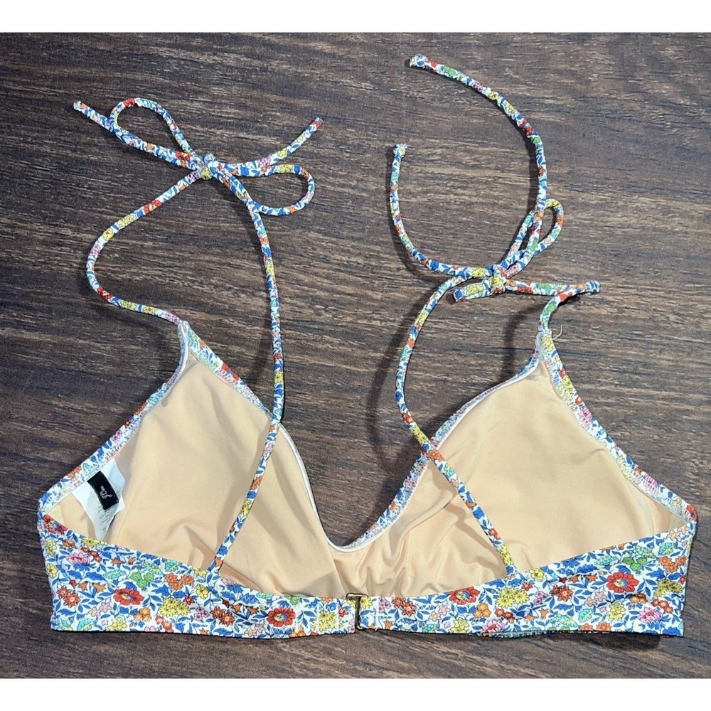 J Crew Women's Bikini Swim Top Size Medium Floral - Picture 3 of 6